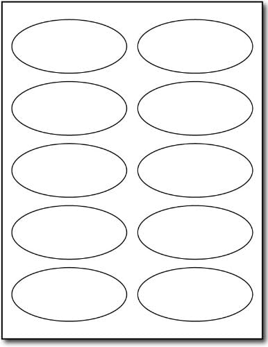 White Glossy Oval Labels 1 3/4" x 3 3/4" Product Stickers - 100 Labels | Printable Photo Glossy Labels With Permanent Adhesive For Product Labeling, Packaging, Branding, Stickers, And Seals