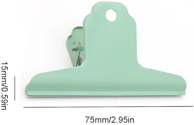 2PCS Extra Large Binder Clips Metal Bulldog Clips Large Paper Clamps Holder Chip Clips for Home School Office Drawing Bag Green 3inch