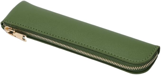 Slim Pencil Case Small Pencil Pouch Pen Case (Green/FL)