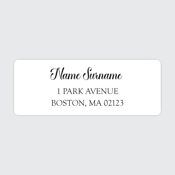 Personalized Return Address Labels – Classic Script Design, Custom Name & Address, Peel & Stick Mailing Labels, 100 Count (1" x 2⅝") by Dotty About Paper