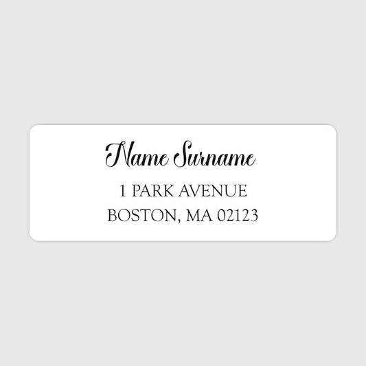 Personalized Return Address Labels – Classic Script Design, Custom Name & Address, Peel & Stick Mailing Labels, 100 Count (1" x 2⅝") by Dotty About Paper