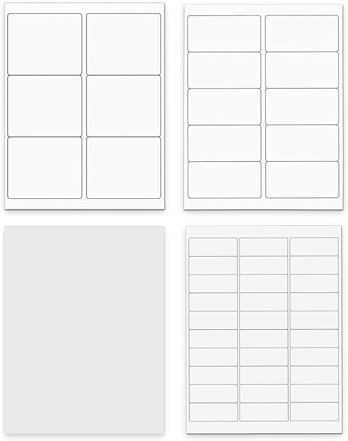 JAM PAPER Shipping & Mailing Address Labels - Multi Size Assortment - White - 370/Pack