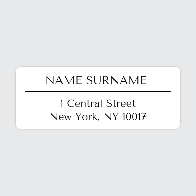 Personalized Return Address Labels – Modern Monochrome Design, Custom Name & Address, Peel & Stick Mailing Labels, 100 Count (1" x 2⅝") by Dotty About Paper