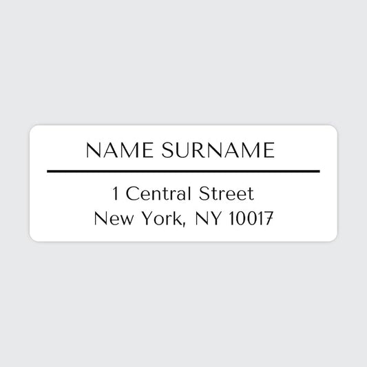 Personalized Return Address Labels – Modern Monochrome Design, Custom Name & Address, Peel & Stick Mailing Labels, 100 Count (1" x 2⅝") by Dotty About Paper