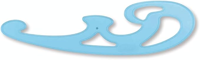 STAEDTLER Mars Professional French Curve Design Ruler Set for Pattern Making 12-Pack (6 Sets of 3 pcs), 3 Essential A B C Shapes, Blue Transparent Plastic with Inking Edge, 18 Count