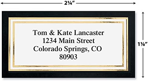 Colorful Images Black and Gold Foil Metallic Return Address Labels | Black and Gold Foil Metallic, 144 Count, Self-Adhesive on Flat-Sheet Labels, Customize with Name & Shipping Address