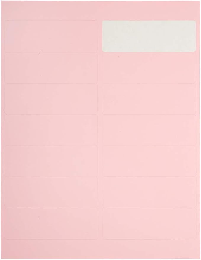 JAM PAPER Shipping Address Labels - Rectangular - 1 1/3 x 4 - Baby Pink Pastel - 126/Pack