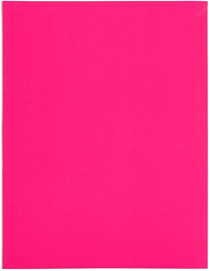 JAM PAPER Shipping Address Labels - Large - 3 1/3 x 4 - Neon Fluorescent Pink - 120/Pack