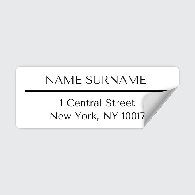 Personalized Return Address Labels – Modern Monochrome Design, Custom Name & Address, Peel & Stick Mailing Labels, 100 Count (1" x 2⅝") by Dotty About Paper