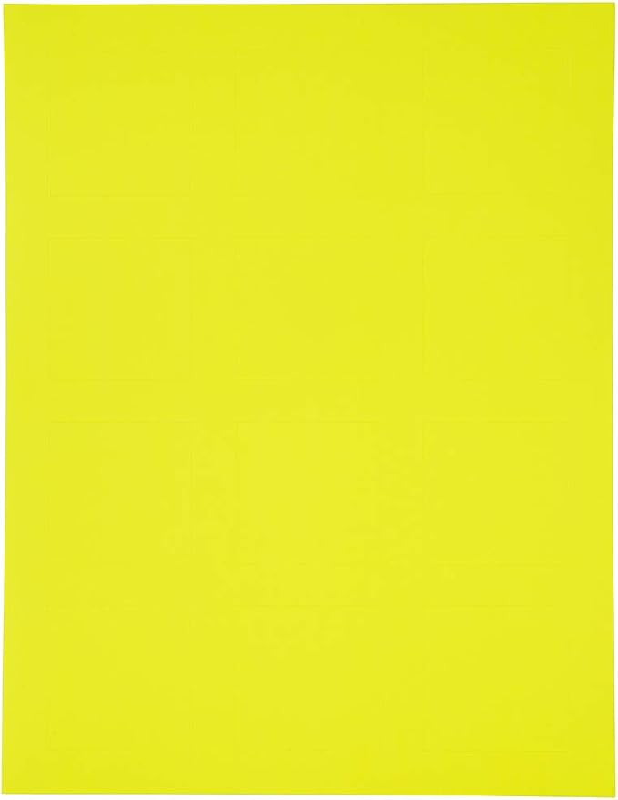 JAM PAPER Product & Container Labels - Square - 2 x 2 - Neon Yellow - 120/Pack
