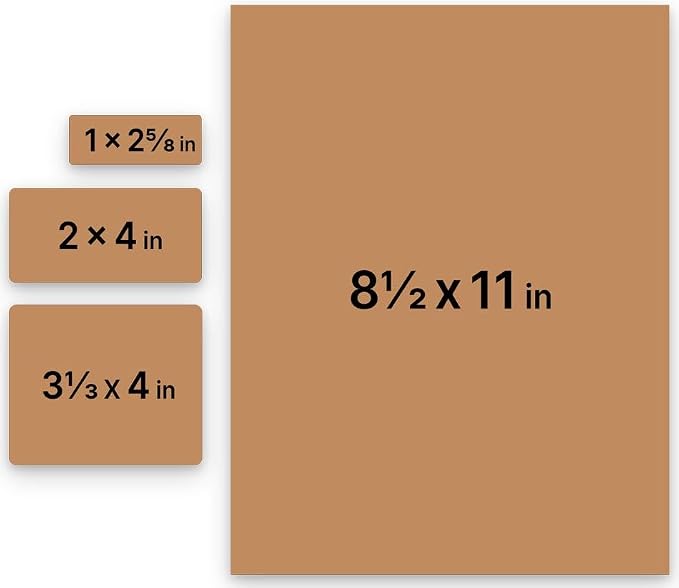 JAM PAPER Shipping & Mailing Address Labels - Multi Size Assortment - Brown Kraft - 370/Pack