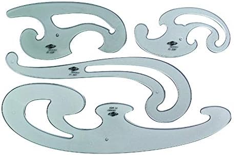 ALVIN French Curve Ruler Set of 4 Model FC44 Drafting Drawing Measuring Tool Multipurpose for Design Engineering and Architecture Great for Students and Professionals - 5.25", 6.5", 12.5", and 10.25"