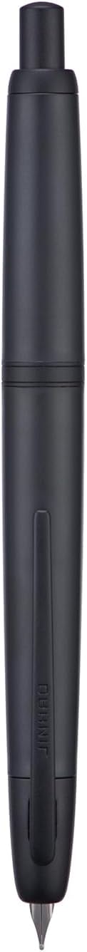 Jinhao 20 Press Retractable Fountain Pen Fine Nib with Converter Matte Black Resin Writing Gift Pen