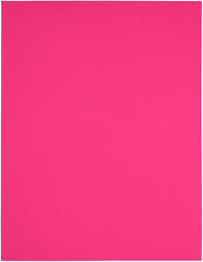 JAM PAPER Return Address Labels - Standard Mailing - 1 x 2 5/8 - Neon Pink - 120 Shipping Labels/Pack
