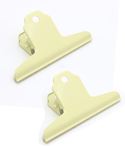 2PCS Extra Large Binder Clips Metal Bulldog Clip Large Paper Clamp Holder for Home School Office Drawing Yellow 4Inch