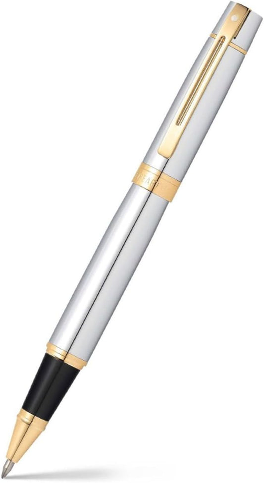 Sheaffer 300 Chrome Rollerball Pen with Gold Tone Trim