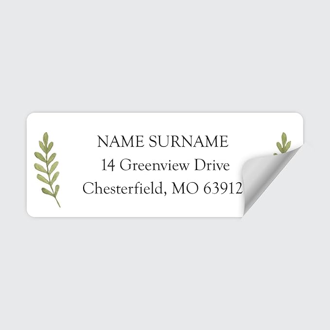 Personalized Laurel Leaves - Return Address Labels x 100