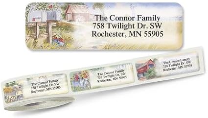 Colorful Images Personalized Return Address Labels | American Countryside, 500 Count, Self-Adhesive, With Dispenser, Customize with Name & Shipping Address