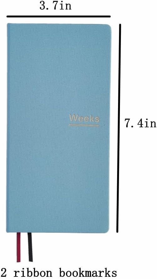 Undated Weekly Planner Notebook Pocket Organizer Appointment Book Journal Notebook A6 Week Plan Notepad (Sky blue with cover)