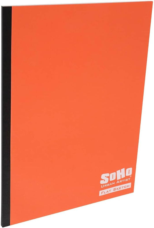 SoHo Urban Artist Tape Bound Lay Flat Sketch Book, Salmon Cover, 9x12 12 Pack, 30 Sheets Each (360 Total), Smooth Mixed Media Sketchbook, 71lb. (106 GSM) Paper Travel Art Journal, Soft Cover