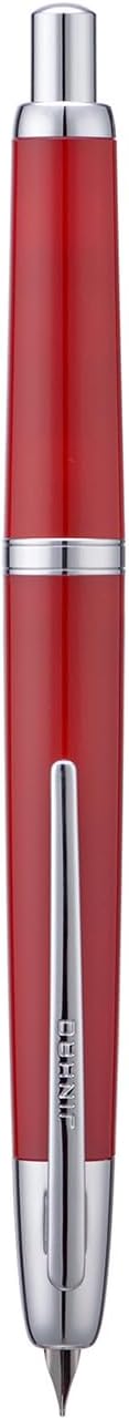 Jinhao 20 Press Retractable Fountain Pen Extra Fine Nib with Converter Resin Writing Gift Pen, Wine Red