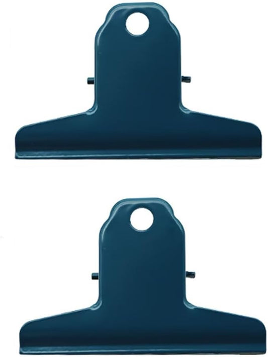 2PCS Extra Large Binder Clips Metal Bulldog Clip Large Paper Clamp Holder for Home School Office Drawing Dark Blue 3Inch