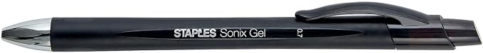 Staples Retractable Gel Pens, Medium Point 0.7mm, Black Ink, 36 Pack – Sonix Smooth‑Writing Gel Pens for Office & Classroom Use, A5