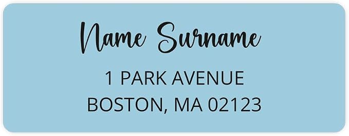 Dotty about Paper Personalized Sky Blue Colorblock - Return Address Labels x 100