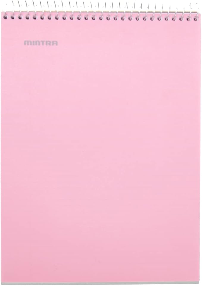 Mintra Office TOP BOUND Durable Spiral Notebooks (Spring Pink, Arctic Ice, Sun Yellow, College Ruled 3pk)