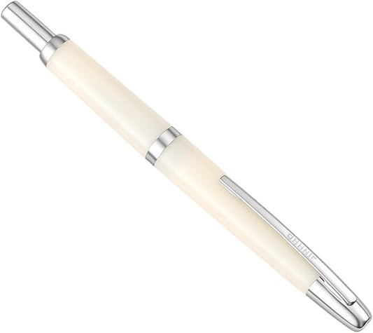 JINHAO 20 Press Retractable Fountain Pen F Nib With Writing Ink Converter White Silver Clip