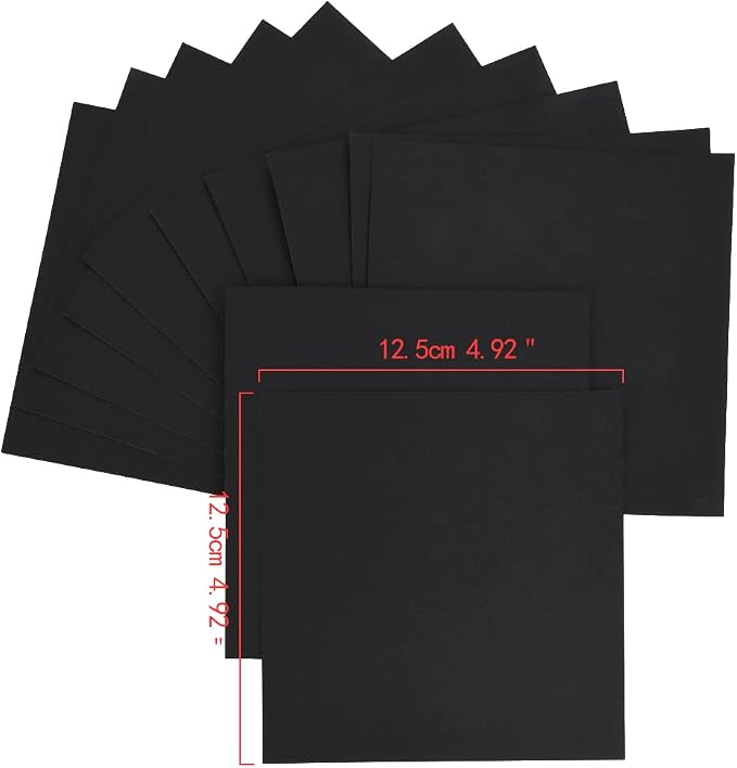 4.9x4.9 Inches Black Paper Sketchbook,30Sheets (180gsm /110lb) Premium Heavyweight Paper Sketchbook,Art Sketch Book for Pencil, Pastel, Gel Pen, Charcoal, Metallic Marker
