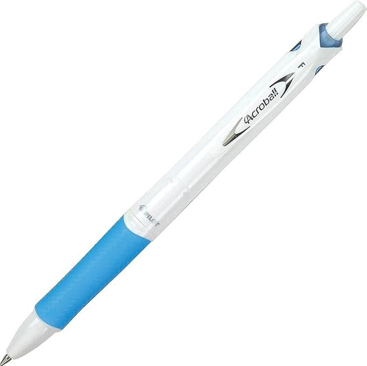 Pilot Acroball PureWhite Advanced Ink Refillable & Retractable Ball Point Pens with Blue Accents, Fine Point, Ballpoint Pens, Black Ink, 0.7mm, 12-Pack