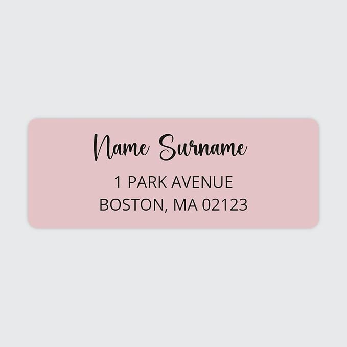 Dotty about Paper Personalized Blush Pink Colorblock - Return Address Labels x 100
