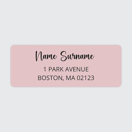 Dotty about Paper Personalized Blush Pink Colorblock - Return Address Labels x 100