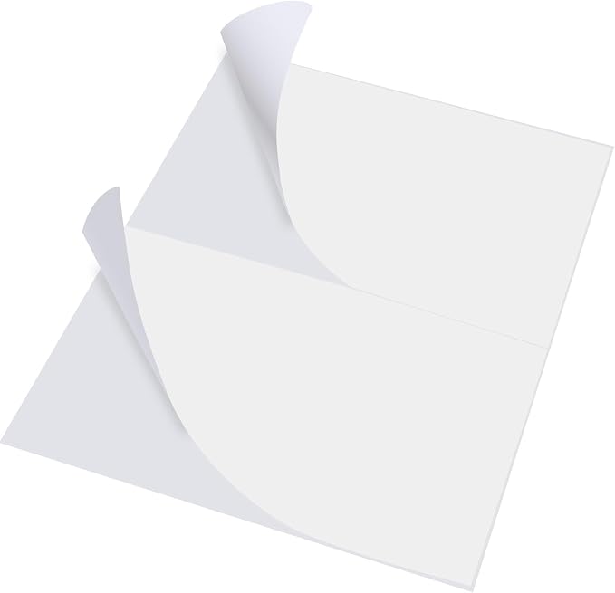 Half-Sheet Printable Shipping Labels- 5 1/2 x 8 1/2- Matte White Mailing Labels- Laser/Inkjet Compatible - 50/Pack