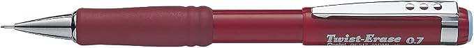 Pentel Twist-Erase III Mechanical Pencil, (0.7mm), Assorted Barrel Colors with 2 Eraser Refills, Pack of 2 (QE517BP2)