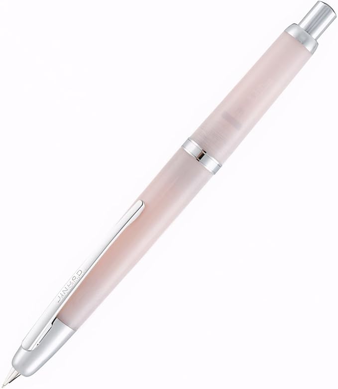 JINHAO 20 pink silver Press Fountain Pen Retractable F Nib Transparent Black Writing Ink Pen with Converter School Office Supplies