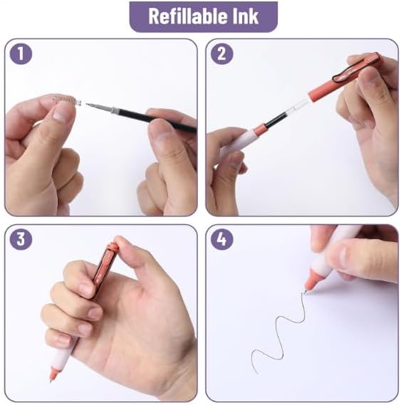 Mr. Pen- Retractable Gel Pens, 12 Pack, Black Ink, Vintage Barrels | Fine Point 0.5 mm, Fast Dry, Smooth Writing, Cute Pens for Drawing, Writing Planner and School Supplies