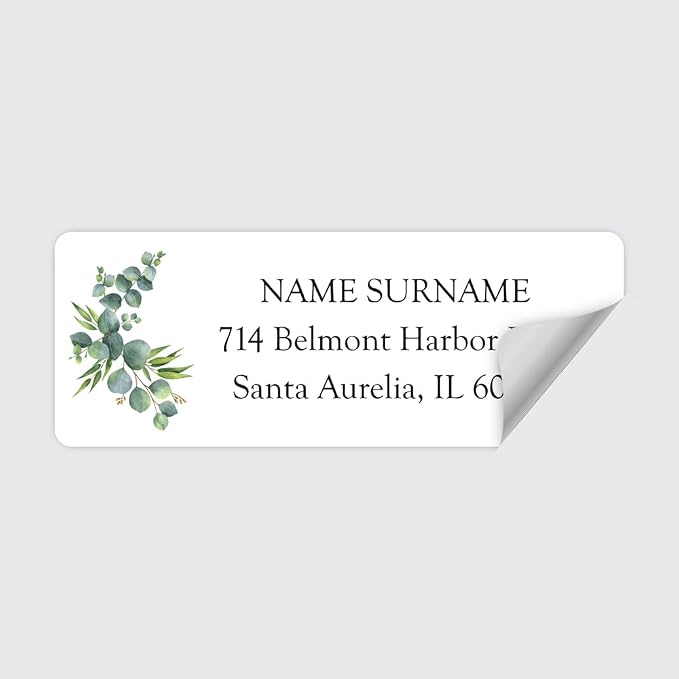 Personalized Eucalyptus - Return Address Labels x 100