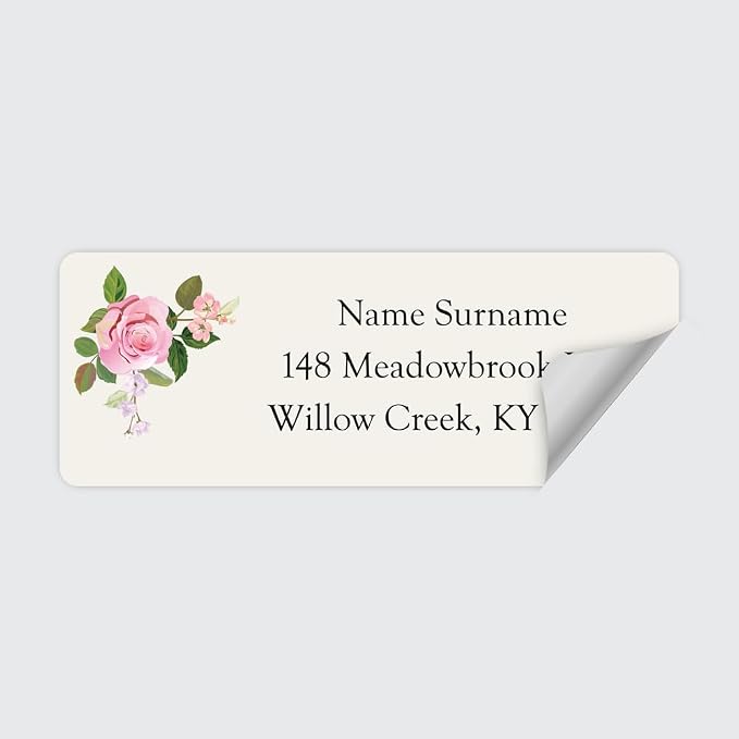 Dotty About Paper Personalized Return Address Labels (25-500 Custom mailing Address Labels) - Garden Roses x 100