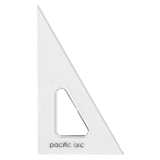 Pacific Arc's Scholastic Triangle - 10 inch - Clear - 30/60 Angle - Plain Edge - Polystyrene - Technical Drawing Tools, Drafting, Architect and Engineering.