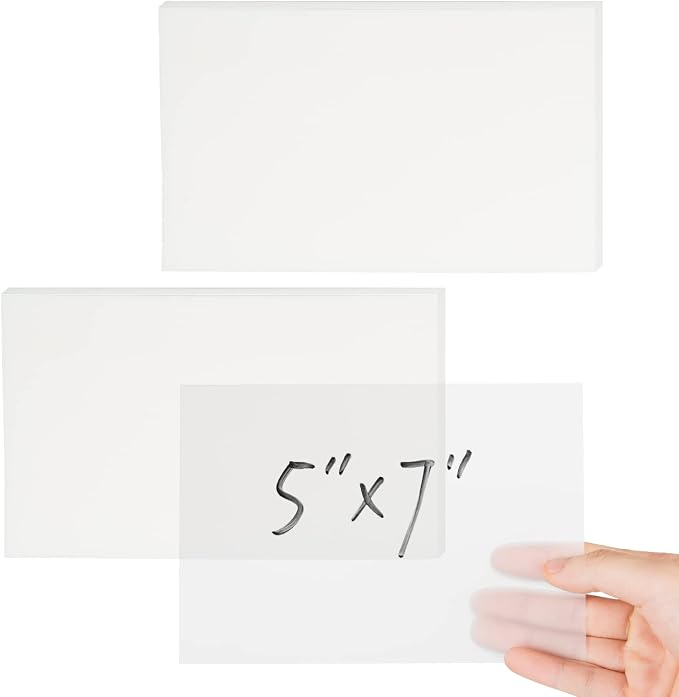 5x7 Inch Transparent Sticky Notes, 2 Pads Large Translucent Self-Adhesive Clear See Through Post Supersize Sticky Notes for Office Woman School Classroom Teacher College Supplies White Color