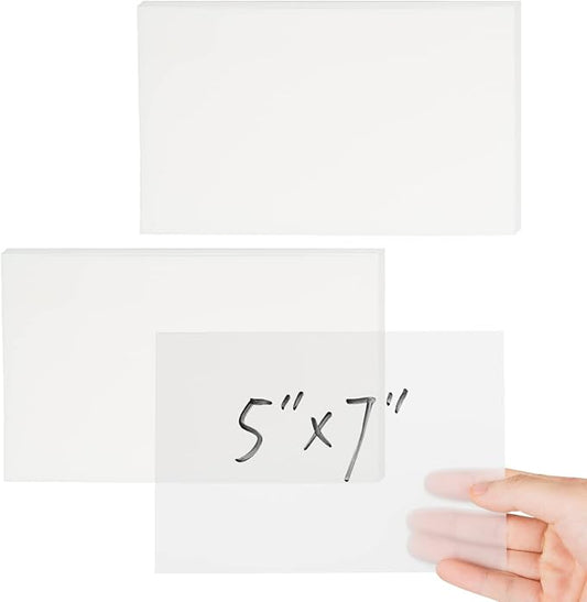 5x7 Inch Transparent Sticky Notes, 2 Pads Large Translucent Self-Adhesive Clear See Through Post Supersize Sticky Notes for Office Woman School Classroom Teacher College Supplies White Color