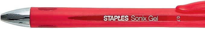 STAPLES Retractable Gel Pens, Medium Point 0.7mm, Red Ink, 36 Pack – Sonix Smooth‑Writing Gel Pens for Editing & Office Use