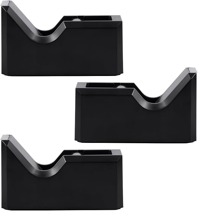 JAM PAPER Colorful Desk Tape Dispensers - Black - 3/Pack