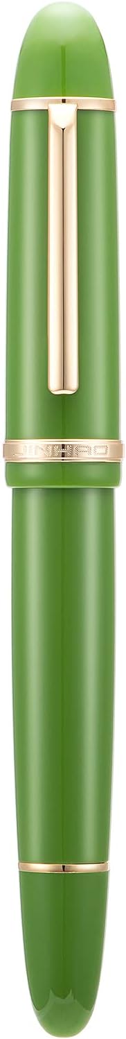 Jinhao X159 Avocado Green Acrylic Fountain Pen, Size 8 Fine Nib Gold Trim Classic Design Smooth Writing Pen with Converter