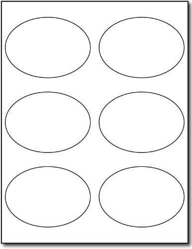 White Glossy Oval Labels 3 7/8" x 2 3/4" Product Stickers - 60 Labels | Printable Photo Glossy Labels With Permanent Adhesive For Product Labeling, Packaging, Branding, Stickers, And Seals