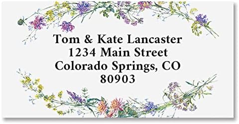 Colorful Images Floral Return Address Labels | Dainty Sprigs, 144 Count, Self-Adhesive on Flat-Sheet Labels, Customize with Name & Shipping Address