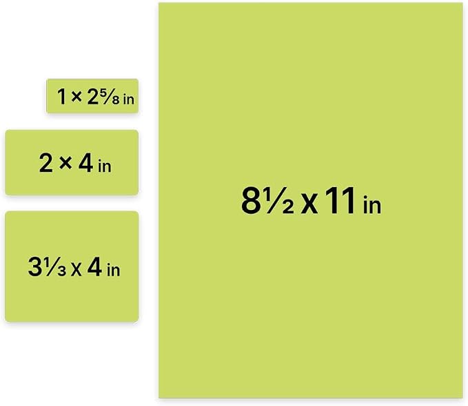 JAM PAPER Shipping & Mailing Address Labels - Multi Size Assortment - Lime Green - 370/Pack