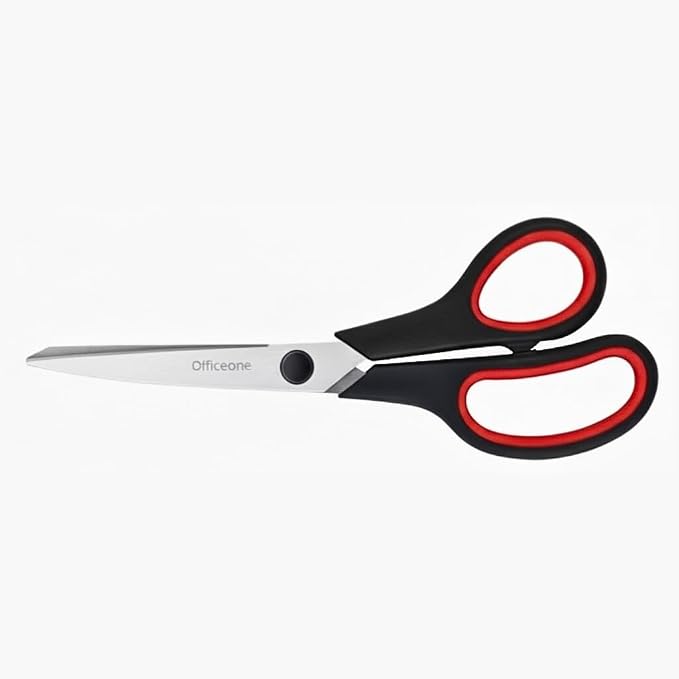 OfficeOne 3-Pack Heavy Duty Scissors 8" – Ultra Sharp Multipurpose Scissors with Comfort Grip Handles for Office, School, Home, Crafts & Sewing (3)